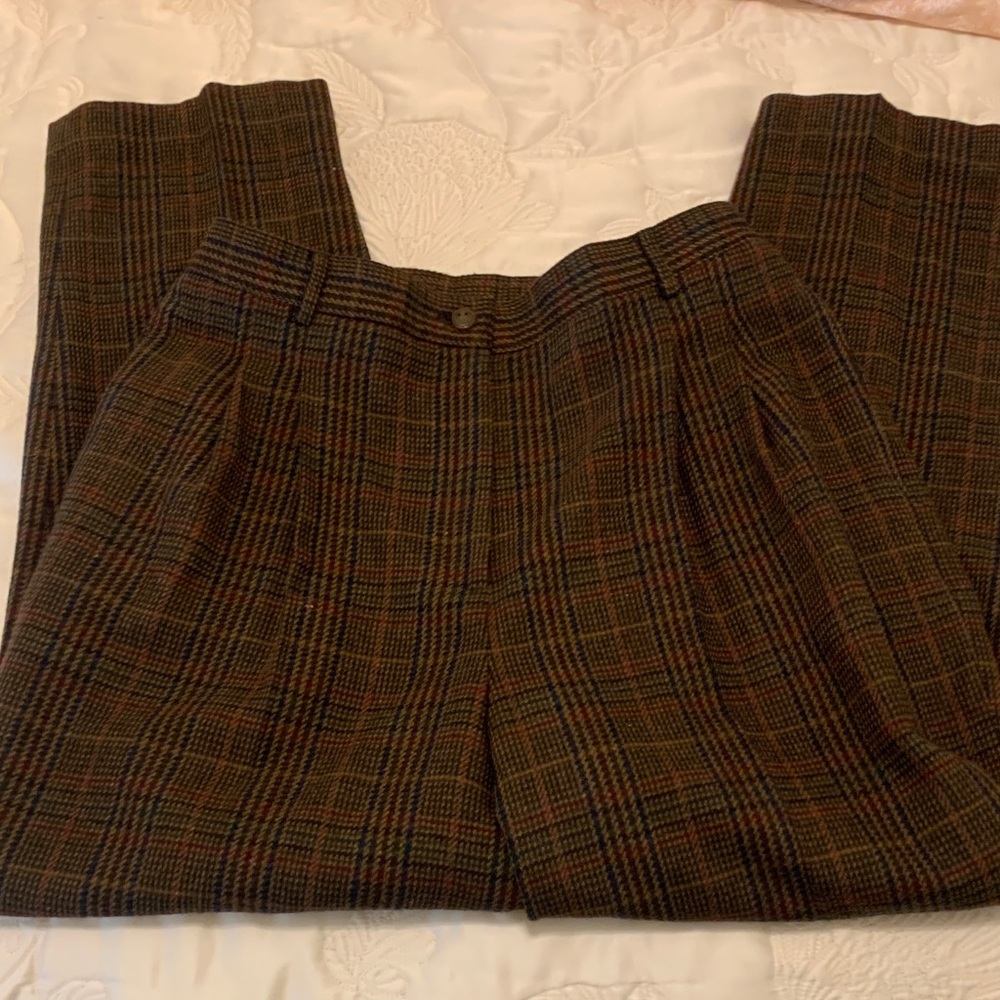 Sag Harbor Women's Plaid Trousers - Brown and Black